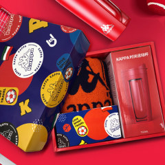 Kappa 时尚运动杯套装（短款）橙色毛巾+红色杯子KPSL-004