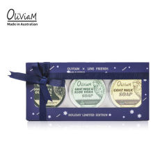Oliviam澳莉维亚/澳洲蓝色风三件套礼盒（原味羊奶皂，芦荟羊奶皂，橄榄羊奶皂）