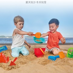 德国Hape儿童沙滩玩具套装9件套玩水玩雪挖沙工具18个月+   suit0079