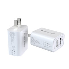 Devia 星速系列2.4A双USB中规充电器套装白色 Lightning-白色